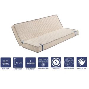 Matelas Très Ferme pour Tous Clic Clac 130x200 x 10 cm Découpe ise 70 cm 5 Zones de Confort Noyau Poli Lattex HR Dernière Génération Très Respirant
