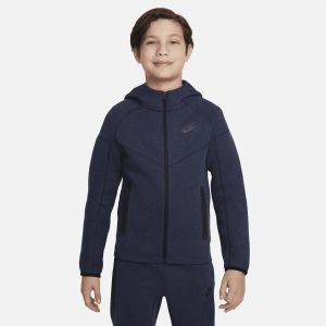 Nike Sweat à capuche Tech Fleece Junior - Obsidian Heather/Black/Black, Obsidian Heather/Black/Black - Taille 8-10Y