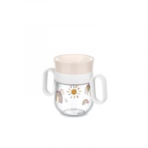 Rosti mepal 108018065245 - Gobelet d'Apprentissage 360 degr&eacute; Mio, &Eacute;tanche, Bord &agrave; 360 degr&eacute; pour Boire de Tous les C&ocirc;t&eacute;s, Poign&eacute;es &agrave; Prise Facile, 200 ml, Sunshine et Rainbow