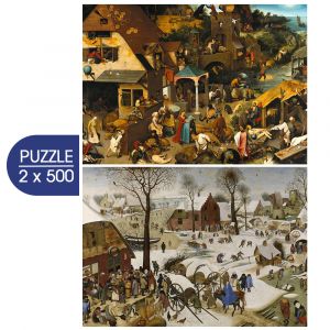 Grafika 2 Puzzles - L'Art de Pieter Brueghel : Proverbes Flamands - Le Dénombrement de Bethléem