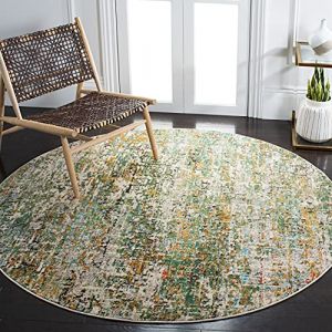 Safavieh Tapis Contemporain pour Salon, Salle à Manger, Chambre à Coucher - Madison Collection, Tapis à Poil Court, Vert et Turquoise, 152 x 152 cm
