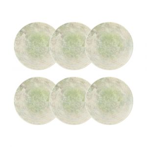 Novastyl Lot de 6 assiettes plates en porcelaine verte 26cm