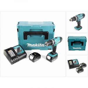 Makita DHP 453 RFJ 18 V Perceuse visseuse à percussion sans fil avec boîtier Makpac + 2x Batteries BL 1830 3,0 Ah + Chargeur DC18RC
