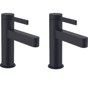 Hansgrohe Lot de deux mitigeurs lavabo 110 avec tirette et vidage noir mat Finoris