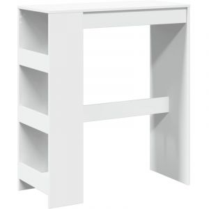 Image de VidaXL Table De Bar Et &Eacute;tag&egrave;res Blanc 90x40x103,5 Cm Bois D'ing&eacute;nierie