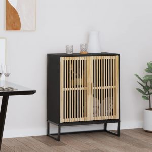 VidaXL Buffet noir 60x30x75 cm bois d'ingénierie