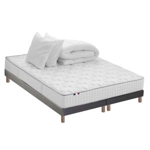 Pack Pr&ecirc;t &agrave; dormir : matelas +, sommier + couette + oreillers 160x200