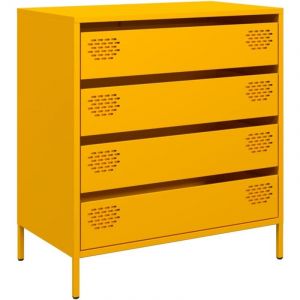 VidaXL Buffet jaune moutarde 68x39x73,5 cm acier laminé à froid