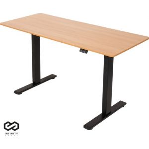 Infinity Goods Zit Sta Bureau - Elektrisch Verstelbaar In Hoogte - 140 x 60 CM - Bruin