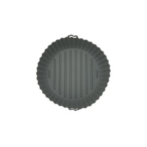 Fackelmann 42693 Panier Rond en Silicone, Moule pour friteuse &agrave; air Chaud, Moule pour friteuse sans Huile, Silicone, Gris, 22,5 x 6,3 cm