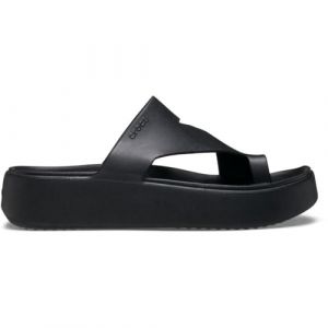 Crocs Femme Getaway Platform Toe Loop Sandales, Black, 41/42 EU