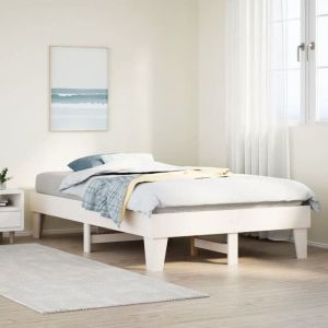VidaXL Cadre de lit sans matelas blanc 120x190 cm bois de pin massif