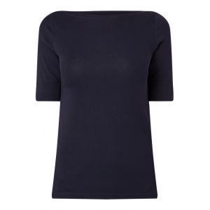 Image de Ralph Lauren T-shirt droit stretch col bateau Bleu Lauren