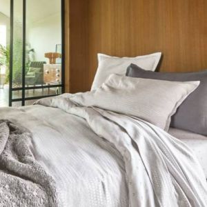 Blanc des vosges Housse de couette Perle GRAMINES