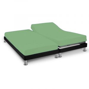 Terre de Nuit Drap housse vert jade TPR jersey extensible 2x70x190 - Vert