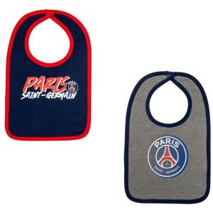 Psg Bavoir b&eacute;b&eacute; - PARIS SAINT GERMAIN - 2 x bavoir - Bleu - Coton - Taille unique
