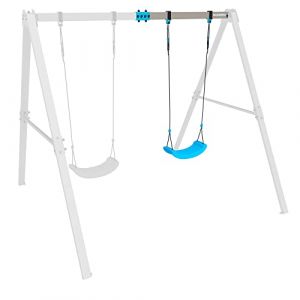 Hudora Balan&ccedil;oire Vario - portique de balan&ccedil;oire pour enfants - set extensible avec cordes de balan&ccedil;oire r&eacute;glables en hauteur pour jusqu'&agrave; 50kg - jeu d'ext&eacute;rieur avec diff&eacute;rentes extensions en option