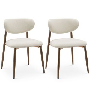 Chaise-Lot de 2 Chaises -Chaise de Salle à Manger, Design Vintage, Chaise Idéales pour Cuisine et Salle à Manger-beige - Colamy