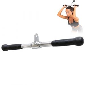 MuscleForge Barre Droite 50 cm Machine Câble – Tirage Barre Triceps Biceps, Pivot 360°, Poignées Antidérapantes – Accessoire Poulie en Acier Chromé – Confort, Polyvalence Entraînement du Corps Complet