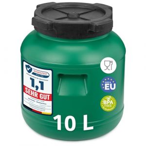 Garronda r&eacute;servoir d'eau de 10 litres, Baril Alimentaire, f&ucirc;t &agrave; Large Ouverture en HDPE et sans BPA, tonneau de Jardin, bac &agrave; Aliments pour Animaux,