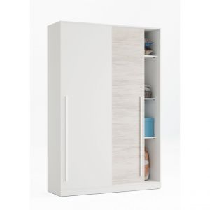 Alter Dmora Armoire à deux portes coulissantes, couleur blanche, 83 x 120 x 200 cm