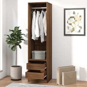 VidaXL Armoire avec tiroirs Chêne marron 50x50x200cm Bois d'ingénierie