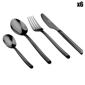 Ménagère Knut noire - 24 pièces