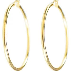 Boucles d'Oreilles Femme - Cr&eacute;oles Or Jaune V&eacute;ritable - Diam&egrave;tre 4.5cm
