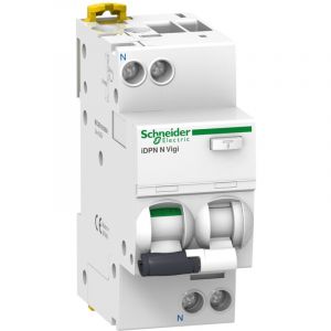 Schneider Electric A9D31610 Disjoncteur différentiel 30mA 10A - 1P+N - type ac - Vigi iDPN - Auxiliarisable