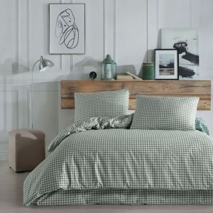 Terre de Nuit Parure de lit Vichy 140x200 Vert