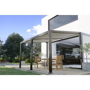 Couleurs du monde Pergola adossée-autoportante Brisbane - Aluminium - 3x4m