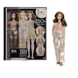 Mattel Kit Neutre Basics 003 avec poup&eacute;e Personnalisable, v&ecirc;tements Taille Unique, Corps articul&eacute; et t&ecirc;te Interchangeable, JJX37