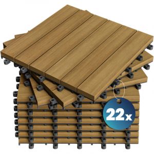 Dalle en bois d'eucalyptus (lot de 22) 30x30cm