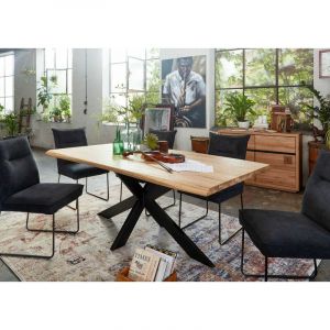 Table &agrave; manger 200x100 Ch&ecirc;ne sauvage huil&eacute; Brun seattle 01 - brun