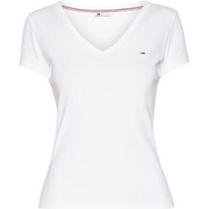 Tommy Jeans T shirt stretch c&ocirc;tel&eacute; Femme Blanc