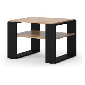 Table basse Helm, 65.6 x 46.2 cm avec tablette, Ch&ecirc;ne de force dor&eacute;, Vicco
