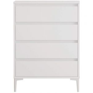 Mobili Rebecca - Commode 4 tiroirs Rebecca Mobili Kemiri 98,5x72x45 Panneau de particules pvc Blanc Moderne