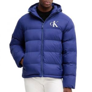 Calvin Klein Veste Jeans Nylon Monogram Puffer bleue - L