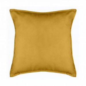 Atmosphera Coussin "Lilou" Effet velours 45 x 45 cm - Couleur: Coussin "Lilou" 45 x 45 cm Ocre-Ocre$Jaune