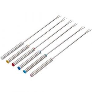 Fackelmann 48493 Lot de 6 Fourchette à Fondue Acier Inoxydable Argent 24 cm