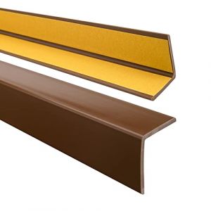 Corni&egrave;re de protection dangle adh&eacute;sive en PVC souple brun 27 x 27 mm 165 cm