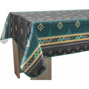 Le Linge De Jules - Nappe Anti-taches Valparaiso bleu - Ronde 160 cm