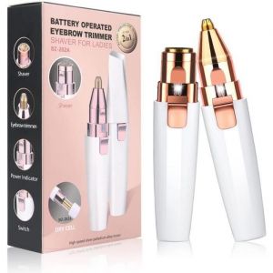 2 en 1 Épilateur de Sourcils Électrique Femme OLOKDYIZ avec deux Têtes pour Lèvres nez Visage Blanc