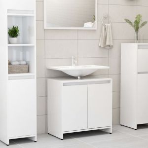 VidaXL Armoire de salle de bain Blanc brillant 60x33x58 cm Aggloméré. Produit Neuf ! Garantie 0 ans !