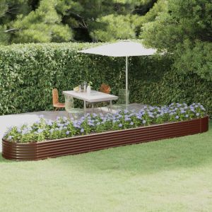 VidaXL Jardini&egrave;re de jardin Acier enduit de poudre 507x100x36cm Marron