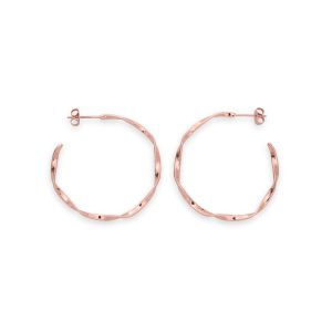 Rosefield Boucles d'oreilles JTWHR-J094 - Collection IGGY Anneaux Torsadés doré rose Laiton
