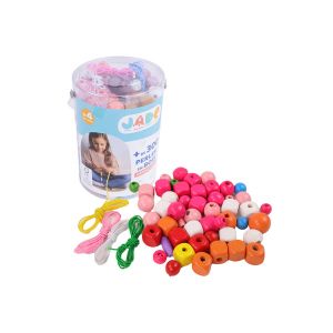 JADE J.A.D.E - Set de 300 Perles - Loisir Créatif - 105720 - Bois FSC - Activités Manuelles - Set - Adultes - Enfants - Imagination - Cadeaux - Anniversaire - Écoresponsable - À Partir de 4 ans