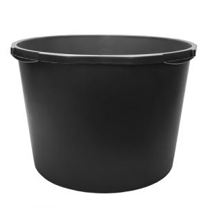 Garronda Bac rond en plastique recycl&eacute; Noir bord renforc&eacute; 90 L Lot de 3 GD-0170