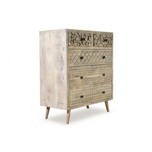 Image de Declikdeco Commode en Bois d'Acacia avec 5 Tiroirs CASSIS