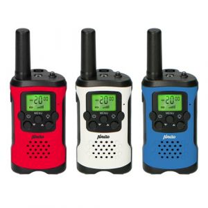 Image de Alecto Lot de trois talkie-walkies pour enfants,portée jusqu’à 7 kilomètres FR115 3x Rouge-Blanc-Bleu